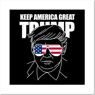 Keep America Great Vote For Trump -American Flag Posters and Art